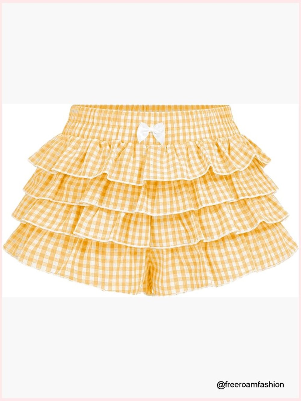 High Rise Gingham Checkered Ruffle Bloomers Y2K Mini Shorts